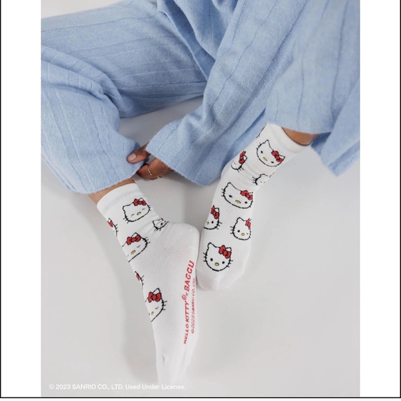 NWT Hello Kitty x Baggu & Hello Kitty Classic Embroidered Crew Socks Bundle - Picture 7 of 8